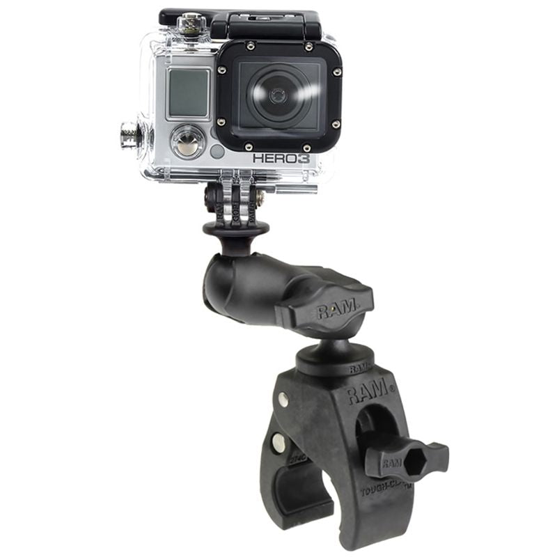 RAM Mounts Tough-Claw Kamerahalterung GoPro - B-Kugel (1 Zoll), Tough-Claw klein (Durchmesser 15,9-29,0 mm), Verbundstoff-Verbindungsarm (ca. 60 mm) – Produktansicht