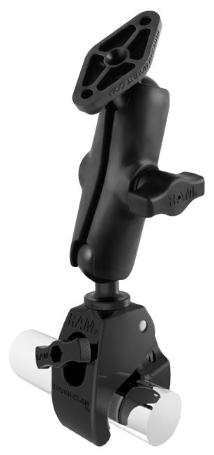 RAM Mounts Tough-Claw Set - B-Kugel (1 Zoll), Tough-Claw mittel (Durchmesser 25,4-40,6 mm), mittlerer Verbindungsarm (ca. 90 mm) – Produktansicht