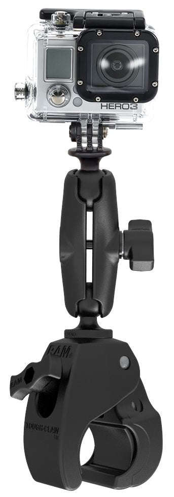 RAM Mounts Tough-Claw Kamerahalterung GoPro - B-Kugel (1 Zoll), Tough-Claw mittel (Durchmesser 25,4-40,6 mm) – Produktansicht