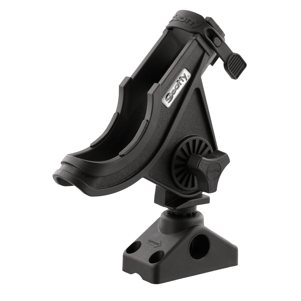 Scotty Baitcaster / Spinning Rod Holder, Black, w/ 0241 Side / Deck – Produktansicht