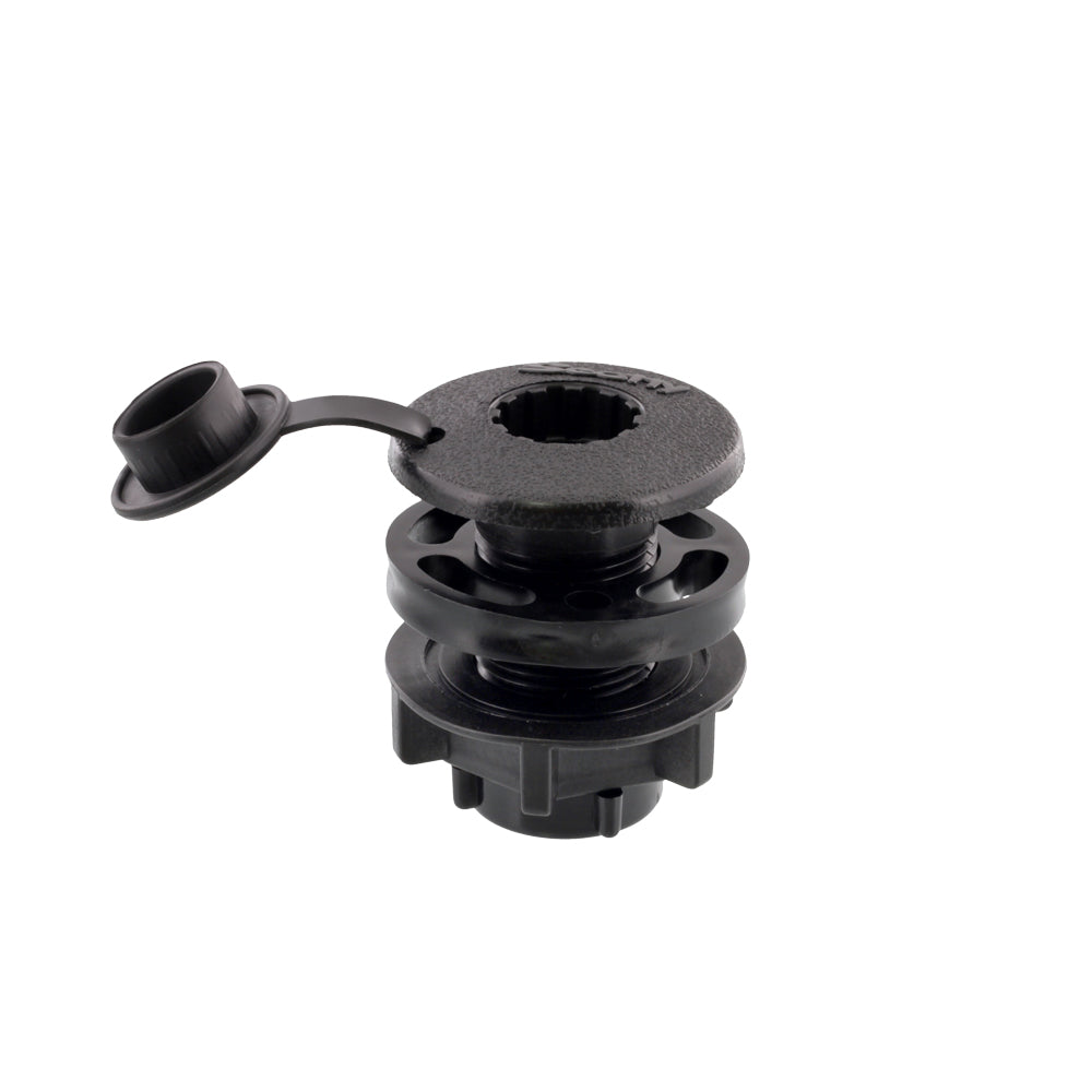 Scotty Compact Round Threaded Flush Deck Mounting Bkt, Black, Seale – Produktansicht