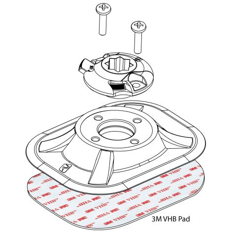 Railblaza Ribport including VHB 3M pad self-adhesive