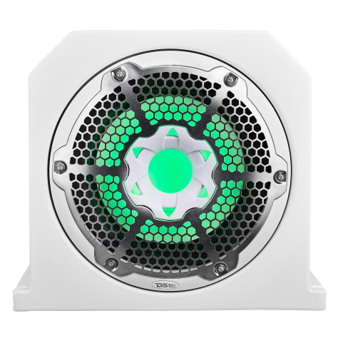 DS18 Subwoofer mit Gehäuse 10" weiß mit LED / NXL-10SUBLD/W