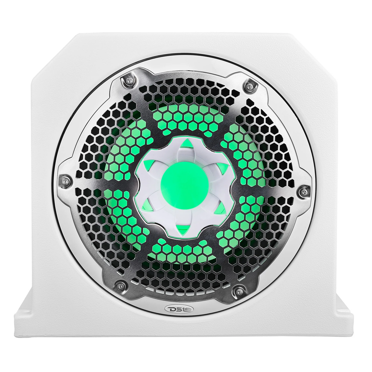 DS18 Subwoofer mit Gehäuse 10 Zoll weiß mit LED – NXL-10SUBLD/W – Produktansicht 3
