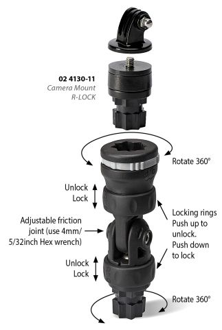 Railblaza Camera Mount Adaptor + Adjustable Extender Gopro Holder for Boat