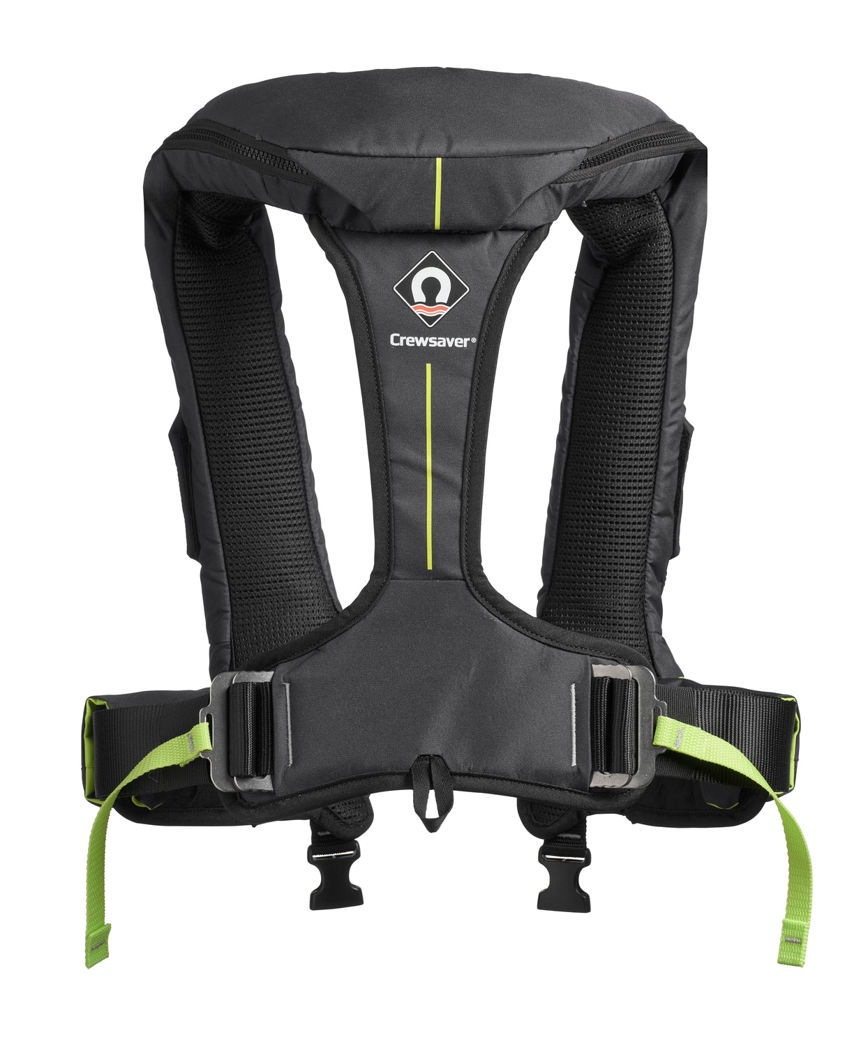 Crewsaver ErgoFit 290N Automatik-Rettungsweste mit Harness, Beleuchtung und Spraycap für Erwachsene schwarz/hellgrün – Ansicht 2
