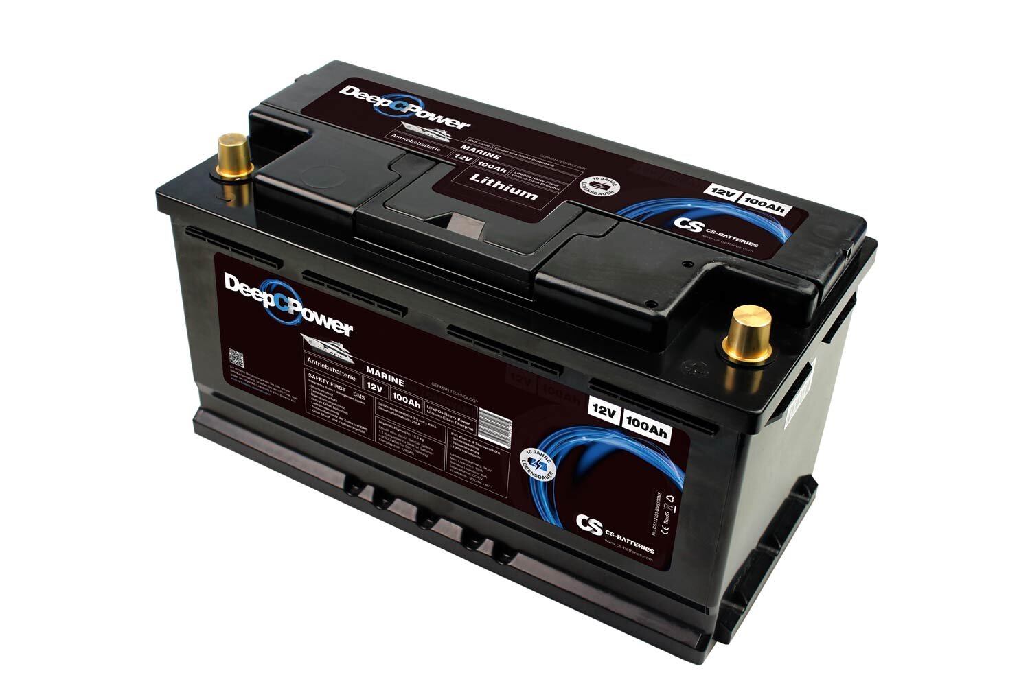 CS Batteries 100Ah | 12,8V | 1280Wh | Lithium LiFePO4 Marine/Boot Batterie