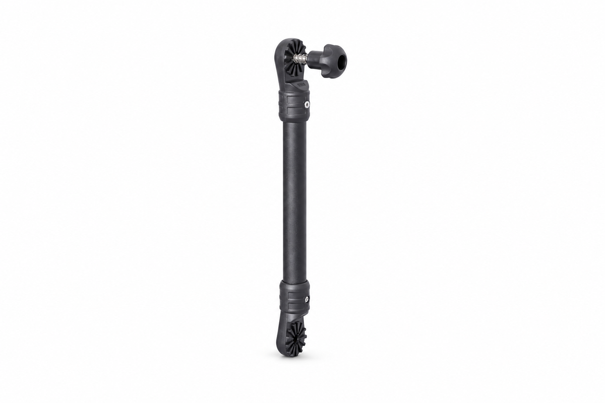 Fasten Stangen Verlängerung (305 mm) (Ø25) aus Aluminium – schwarz/alu-schwarz, weißer Hintergrund
