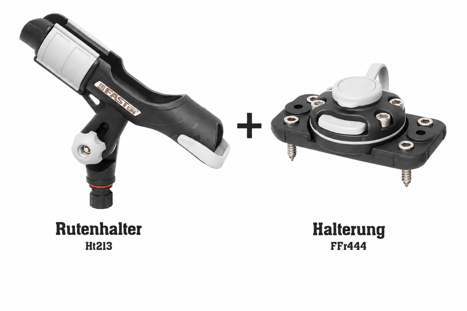 Set: Fasten Rutenhalter + Halterung [Scotty Basis] für Kajaks zum Festschrauben