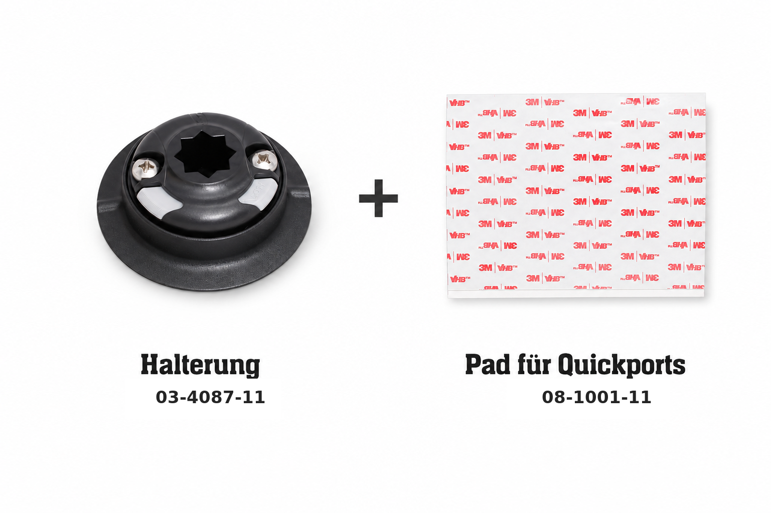 Set: Railblaza Halterung QuikPort Außenhaut + VHB 3M Pad
