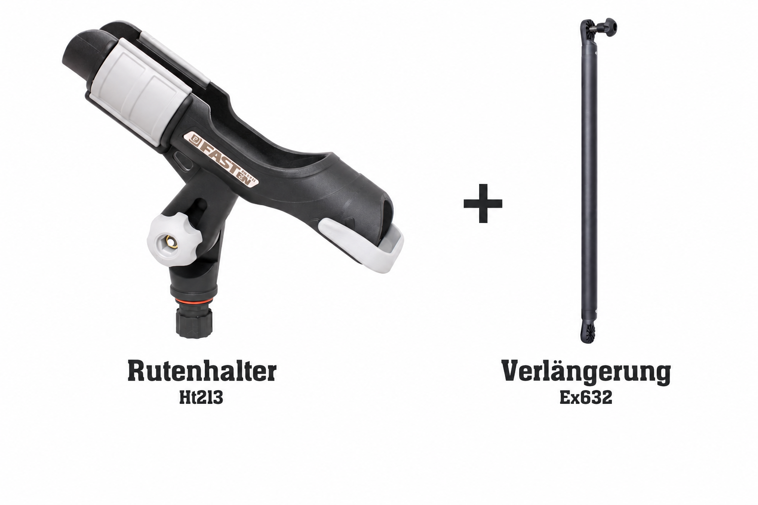 Set: Fasten Rutenhalter + Verlängerung (632 mm) (Ø25) Bootsrutenhalter Boot