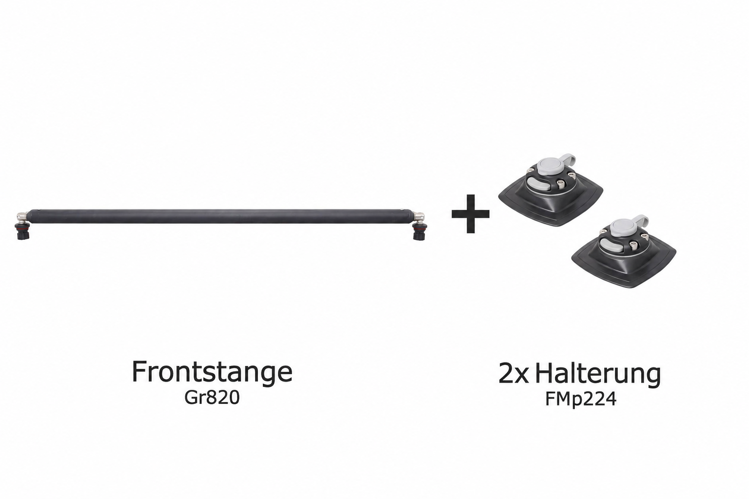 Set: Fasten Frontstange + 2x Halterung [PVC Basis] (110x110mm) Belly Frontbar