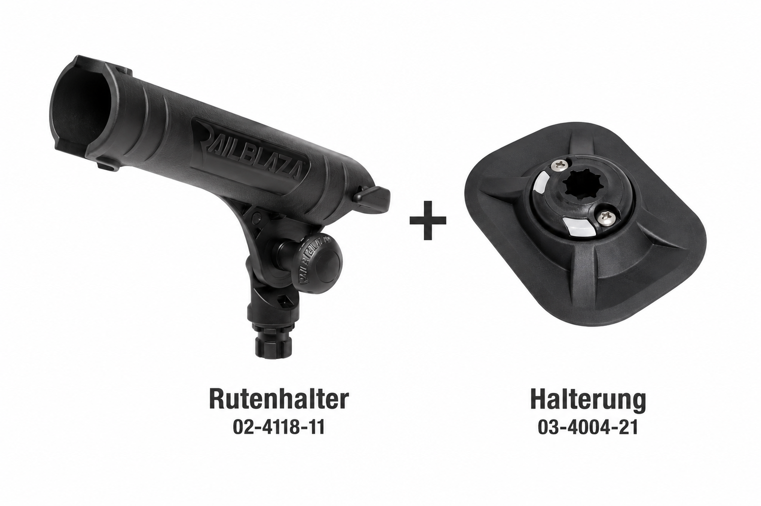 Set: Railblaza Rod Tube Rutenhalter + Halterung RibPort, Montage: Kleben