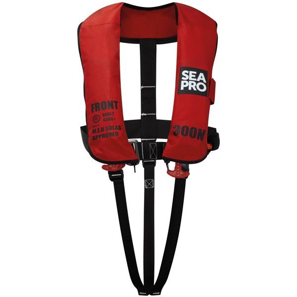 SEAPRO Rettungsweste 300N mit Harness nach SOLAS rot – Produktansicht