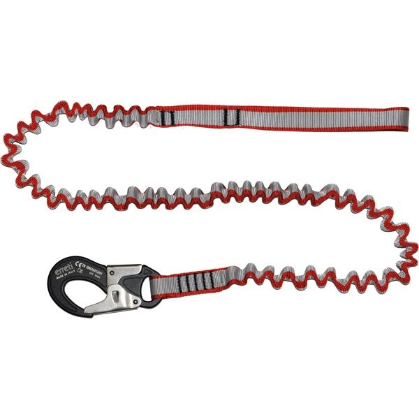 erreti Lifeleine elastisch B=25mm L=2m mit 2 Aluminium Sicherheitskarabinerhaken ISO12401 – Produktansicht