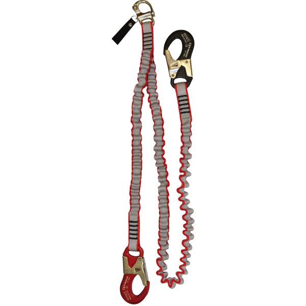 erreti Lifeleine elastisch B=25mm L=2m + 1m mit zwei Aluminium und einem rostfreiem Stahl Sicherheitskarabinerhaken ISO12401 – Produktansicht