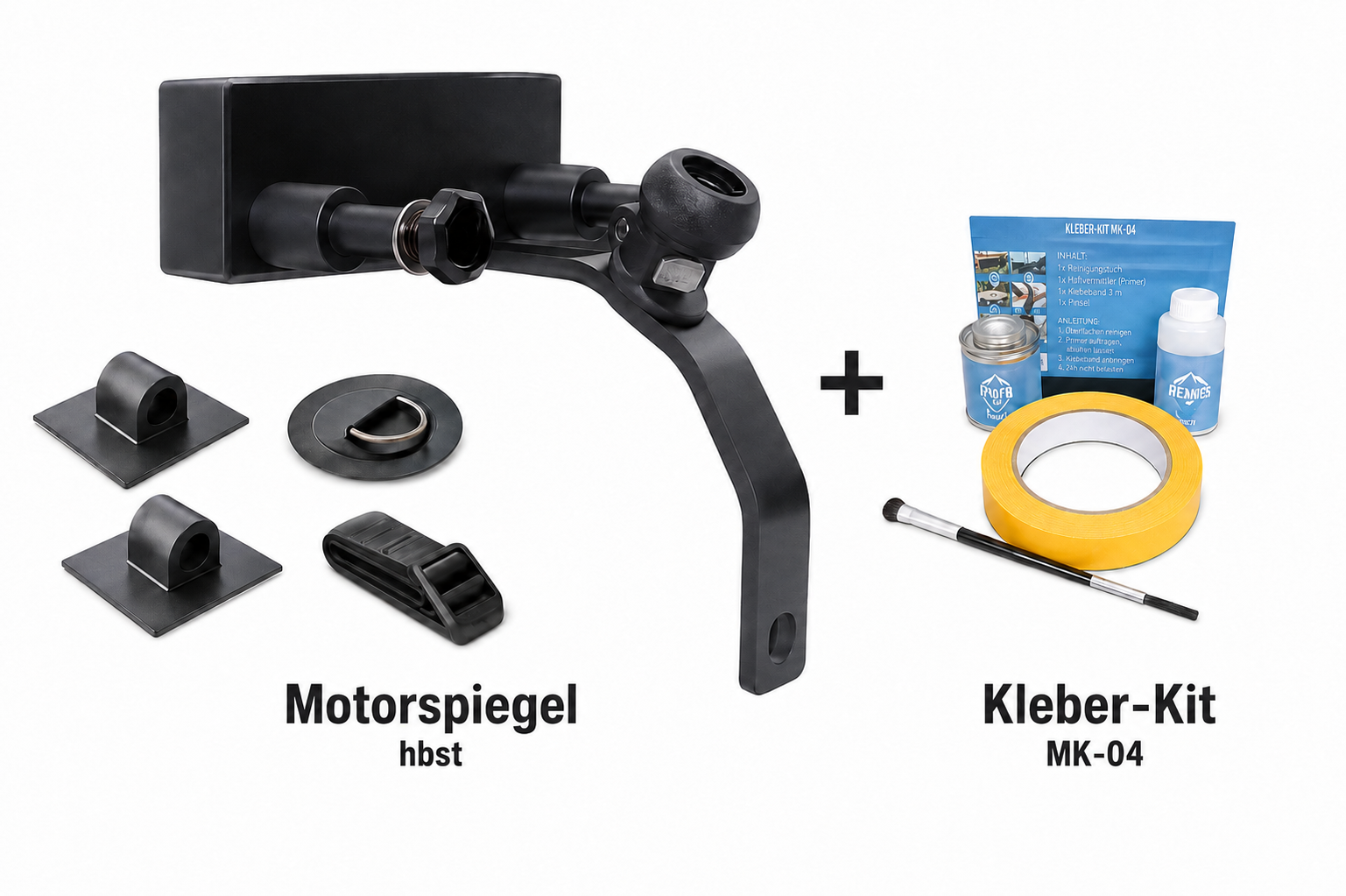 Set: Motorhalterung für Bellyboote mit flachem Bug + Fasten Halterung + Kleber