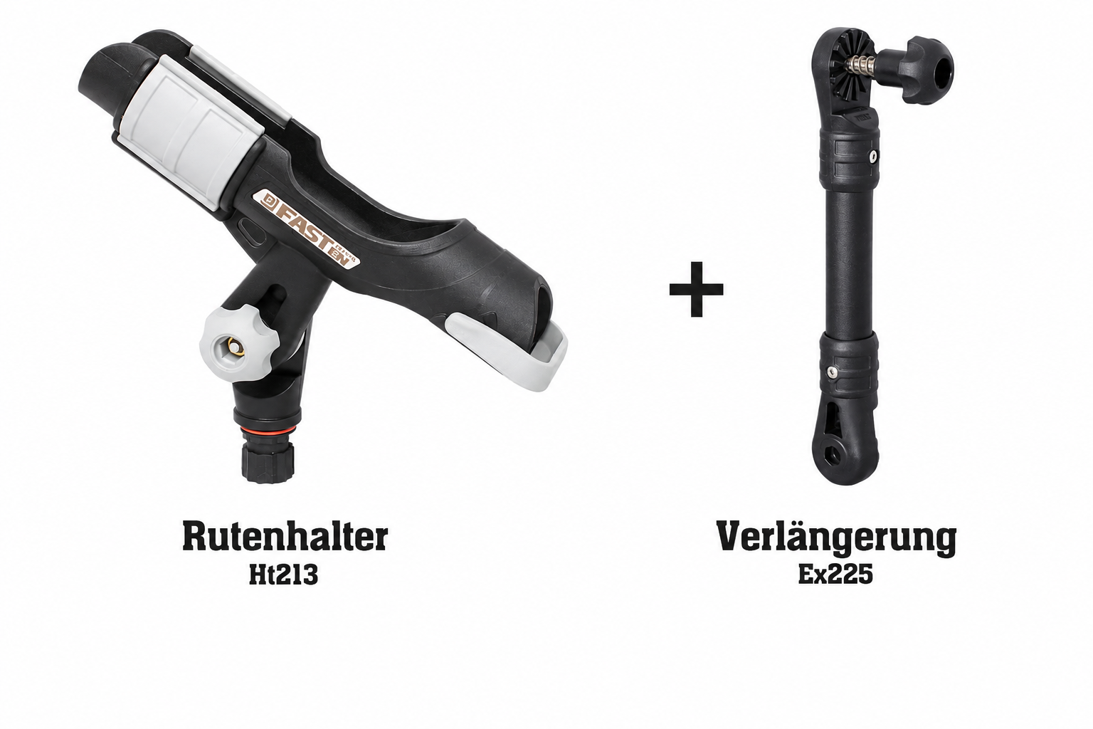 Set: Fasten Rutenhalter + Verlängerung (225 mm) (Ø25) Bootsrutenhalter Boot