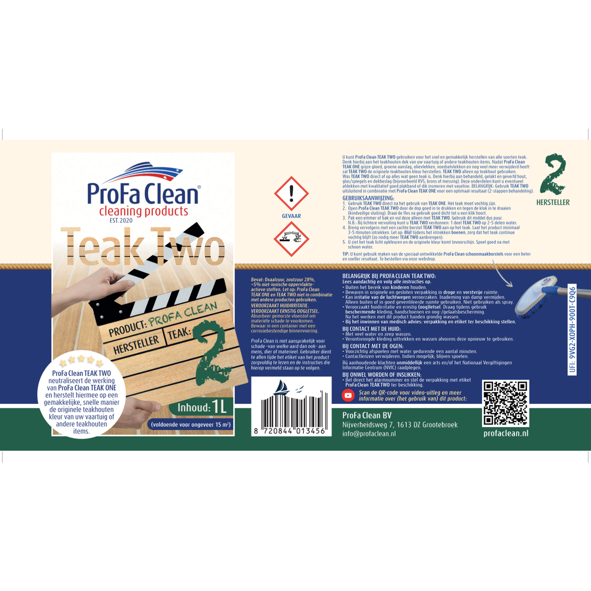 ProFa Clean Teak 1 & 2 Reiniger und Restaurator – 2 × 1 L – Verpackungsansicht 5