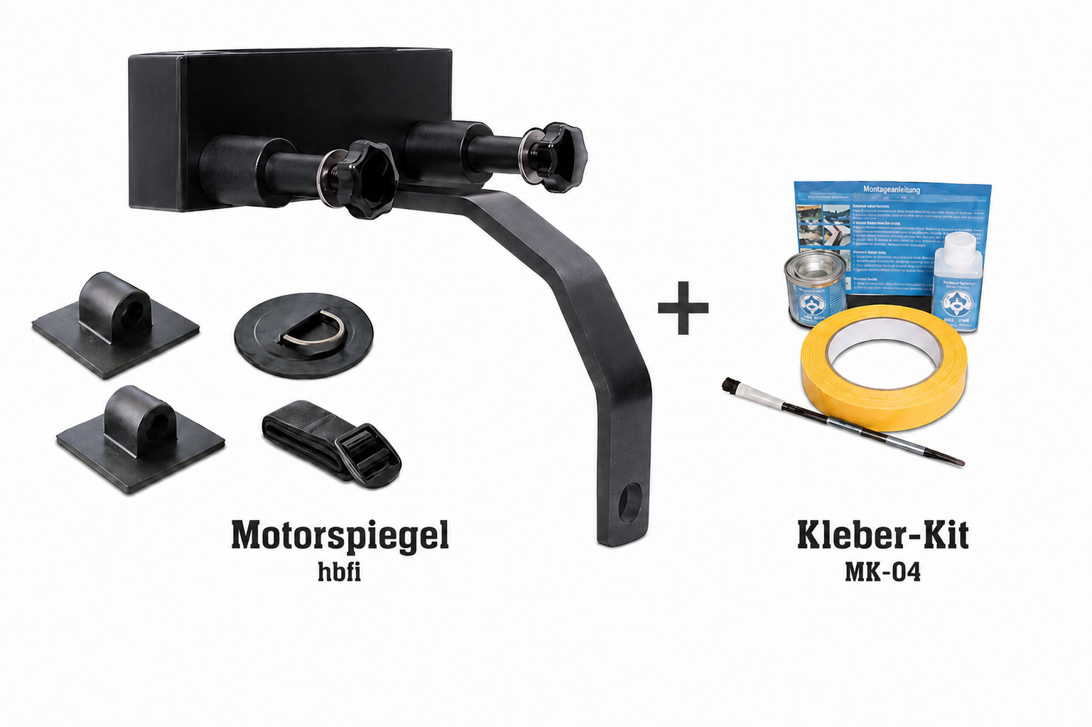 Set: Motorhalterung für Bellyboote mit flachem Bug für E-motoren + Kleber Kit