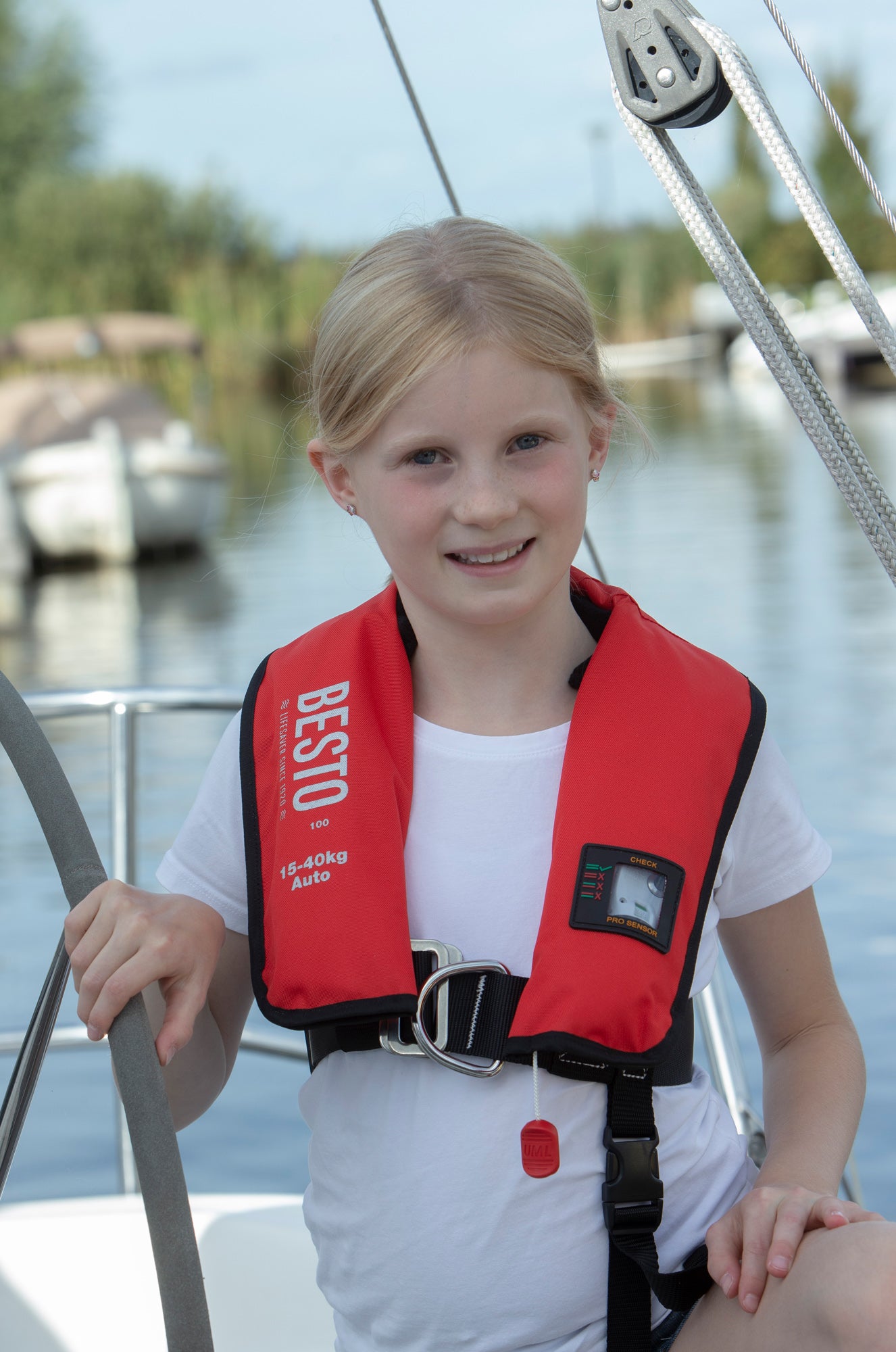 Besto Junior Pro automatische Rettungsweste, Rot – Ansicht 3