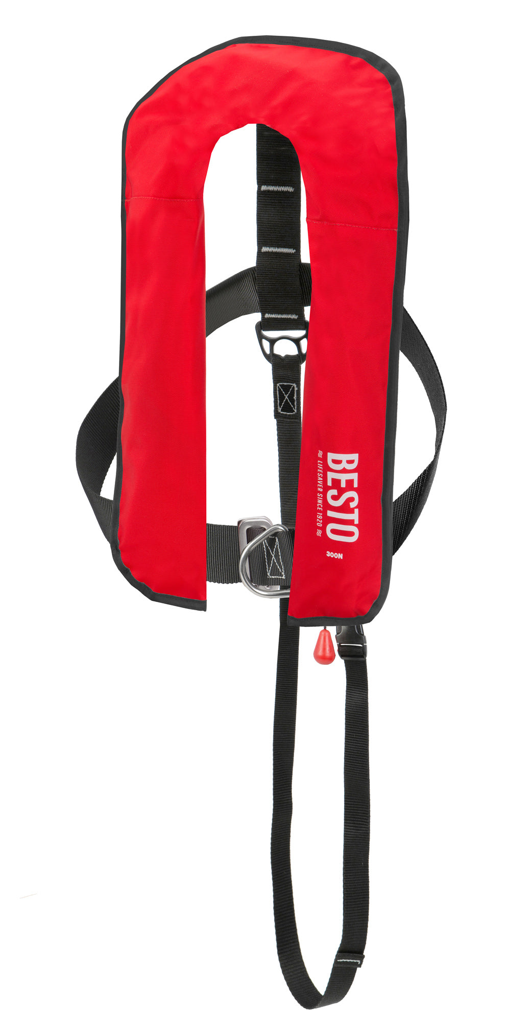Besto 165N automatische Rettungsweste mit Harness, Rot – Produktansicht