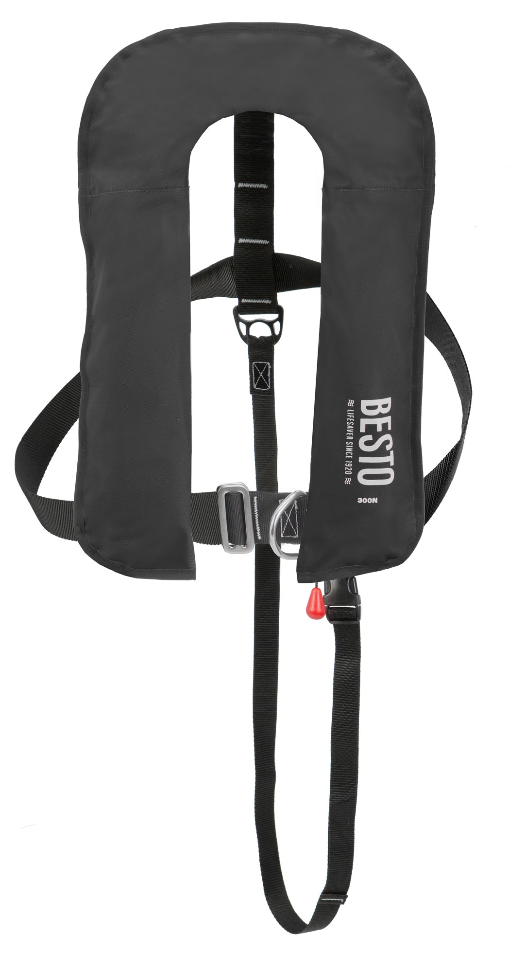 Besto 300N automatische Rettungsweste mit Harness mit XL-Gurt, Schwarz – Ansicht 2