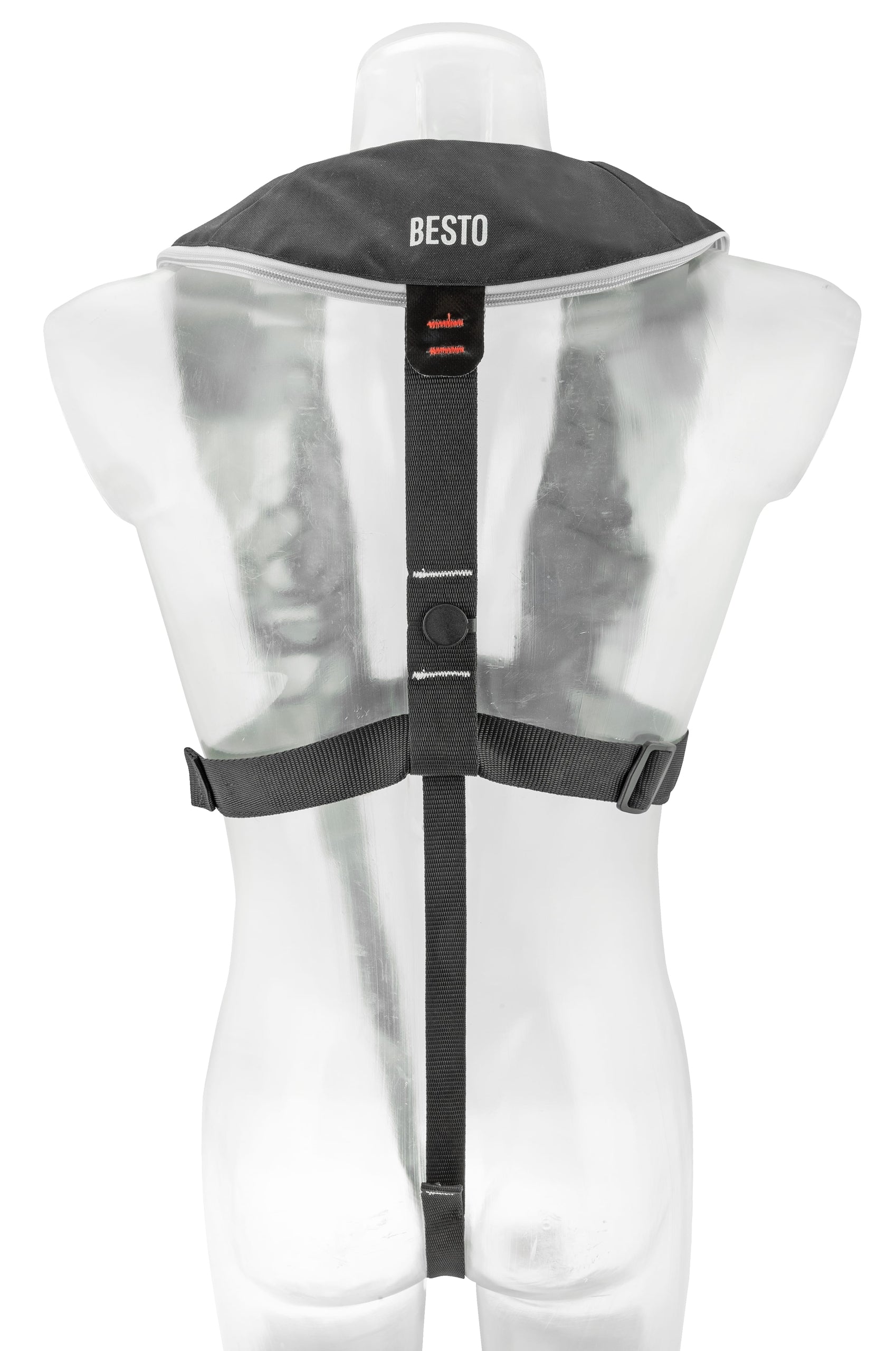 Besto Comfort Fit 180N automatische Rettungsweste ohne Harness, Schwarz/Grau – Ansicht 3