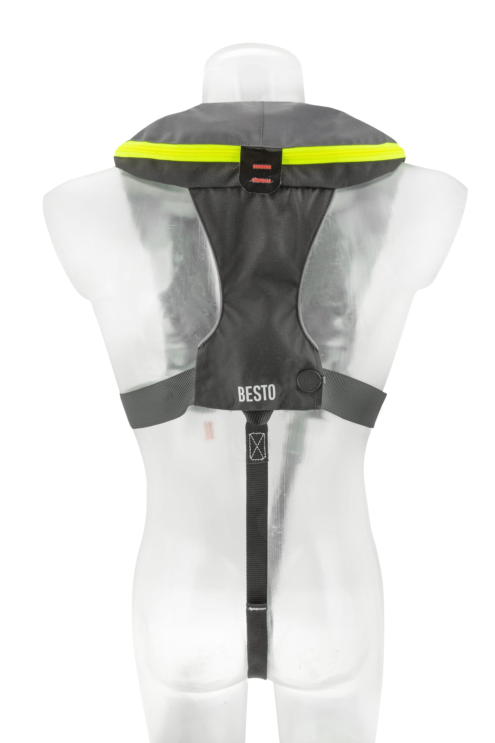 Besto Comfort Fit Pro 220N automatische Rettungsweste mit Harness, Anthrazit/Gelb – Ansicht 2