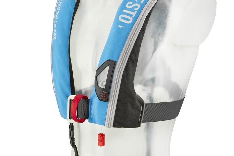 Besto Comfort Fit Pro 300N automatische Rettungsweste mit Harness, Eisblau/Schwarz – Ansicht 3