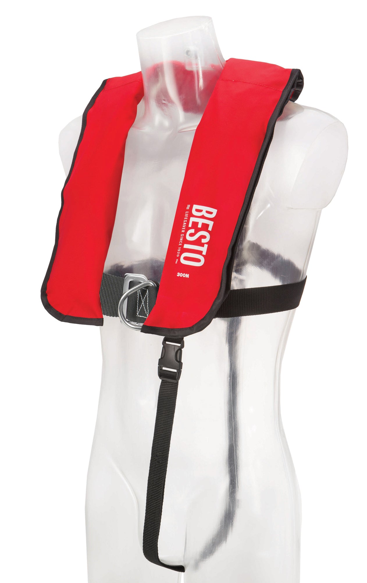 Besto 300N automatische Rettungsweste mit Harness, Rot – Ansicht 3