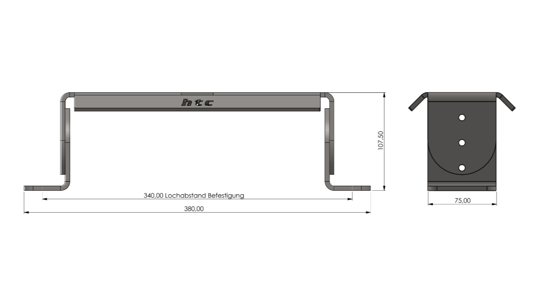 HTC Echolothalterung schwenkbar