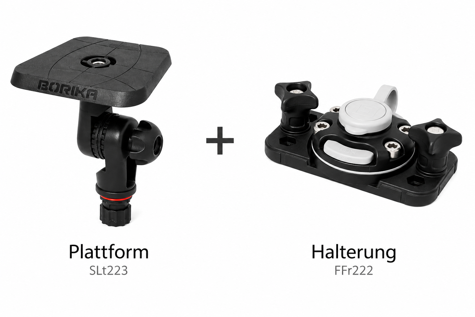 Set: Fasten Plattform (100x100mm) + Halterung [C-Shaped Basis] für Kajak Echolot
