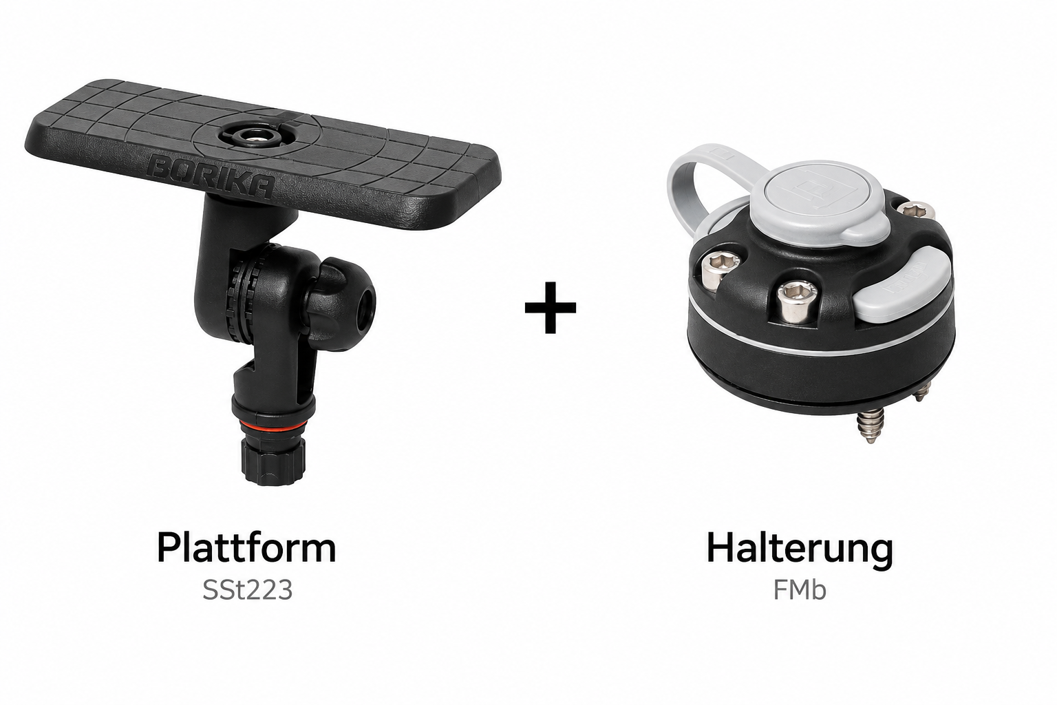 Set: Fasten Plattform (164x68mm) + Halterung [Runde Basis] zum schrauben neigbar