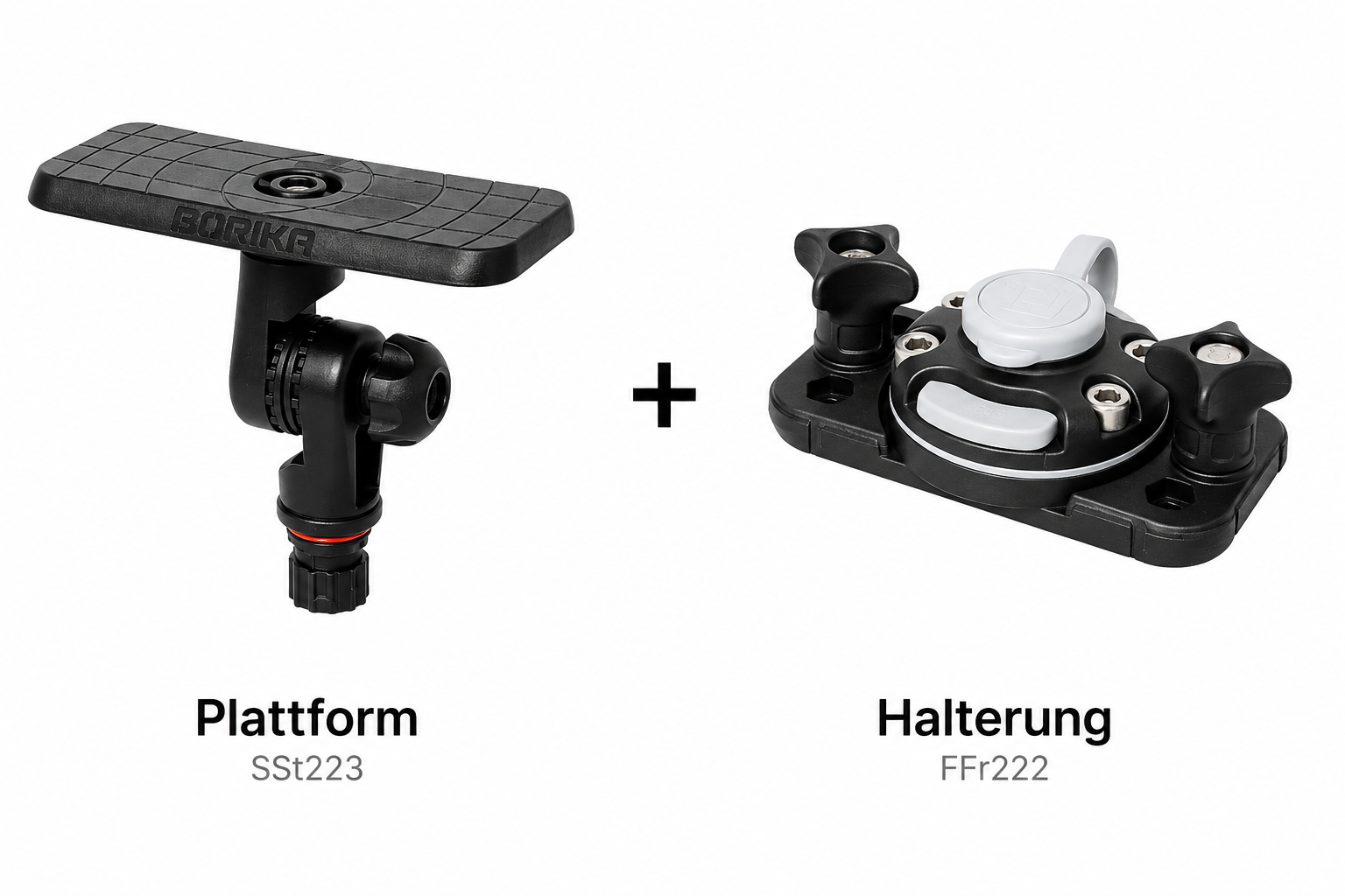 Set: Fasten Plattform (164x68mm) + Halterung [C-Shaped Basis] für Kajak Echolot