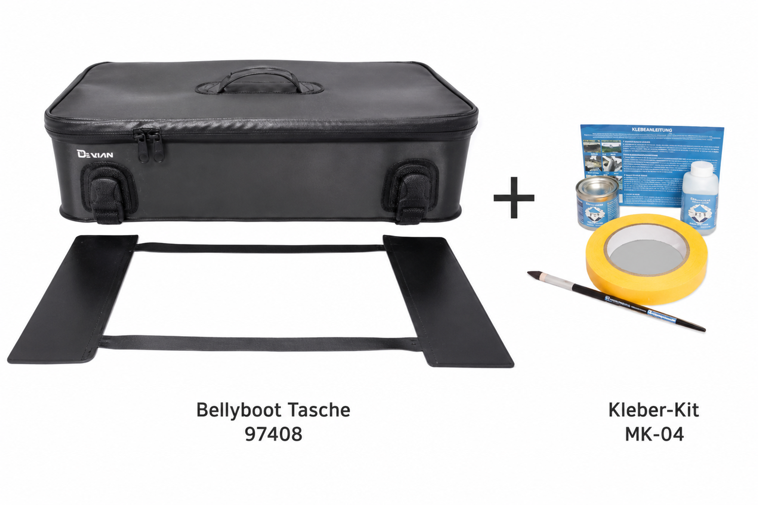 EVA Bellyboot Tasche Bakkan [mit Clips] und Laschen wasserdicht + Kleber Kit