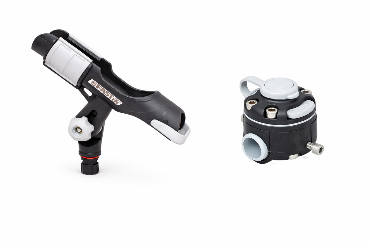 Set: Fasten Rutenhalter + Rohr Basis (22–25 mm) für Boote mit Reling
