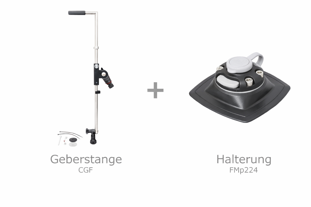 Set: Fasten Geberstange für Garmin & Lowrance + PVC Basis (110 × 110 mm)