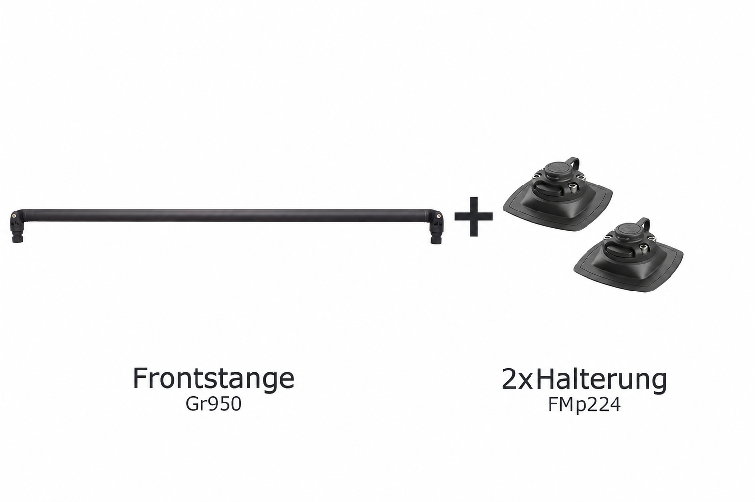 Set: Fasten Frontstange + 2x Halterung [PVC Basis] (110x110mm) Belly Frontbar