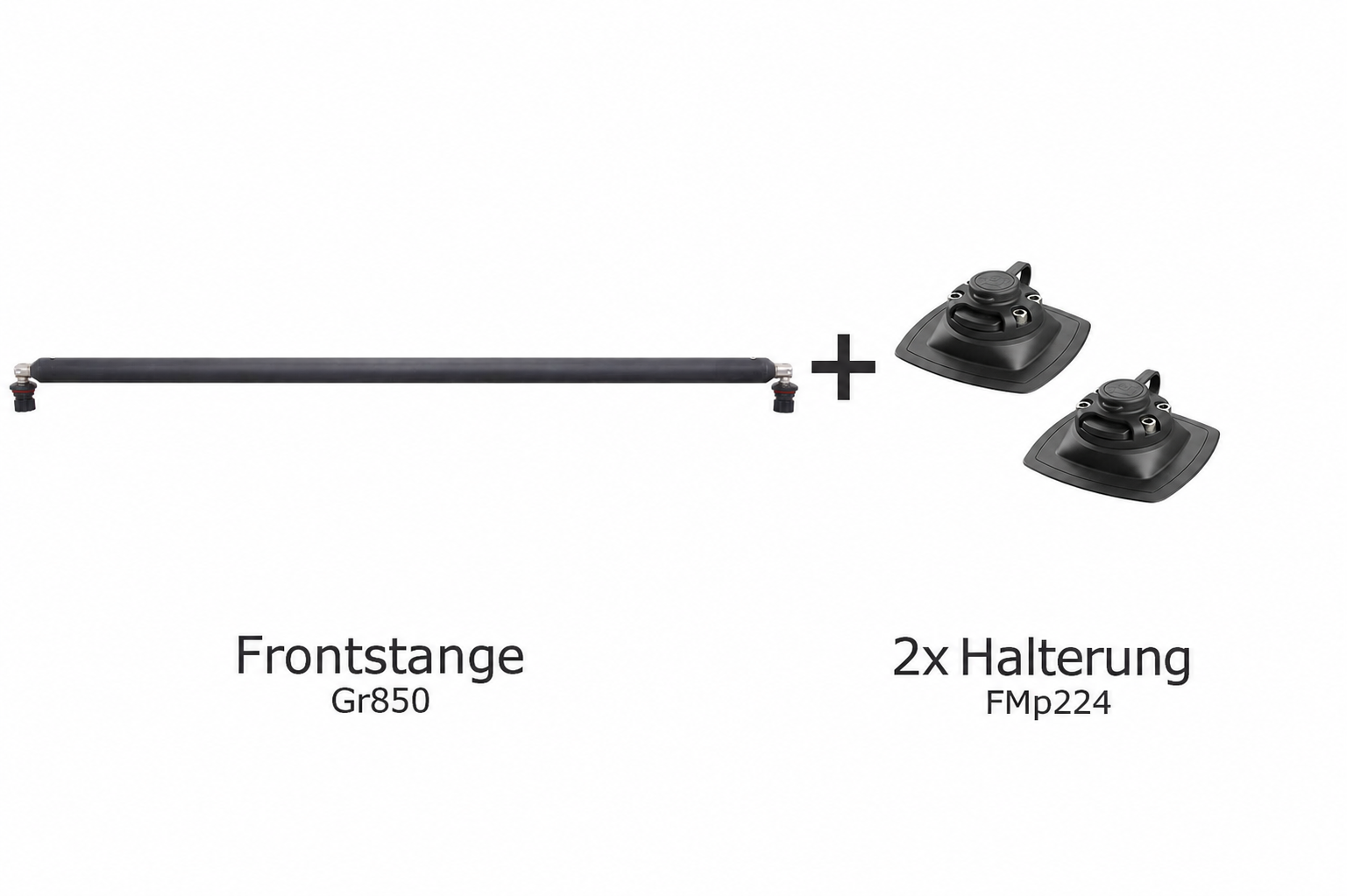 Set: Fasten Frontstange + 2x Halterung [PVC Basis] (110x110mm) Belly Frontbar