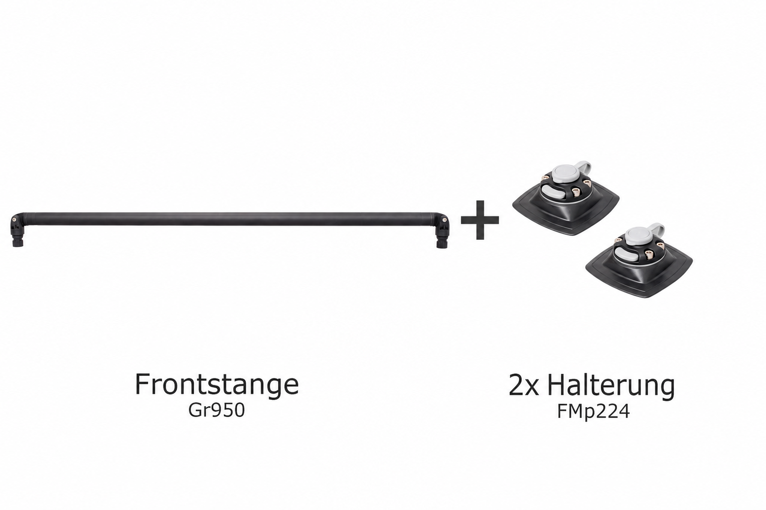 Set: Fasten Frontstange + 2x Halterung [PVC Basis] (110x110mm) Belly Frontbar
