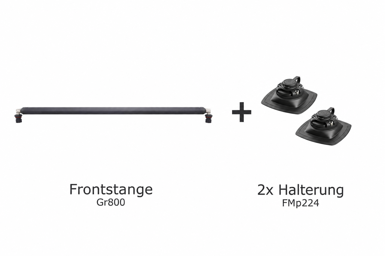 Set: Fasten Frontstange + 2x Halterung [PVC Basis] (110x110mm) Belly Frontbar