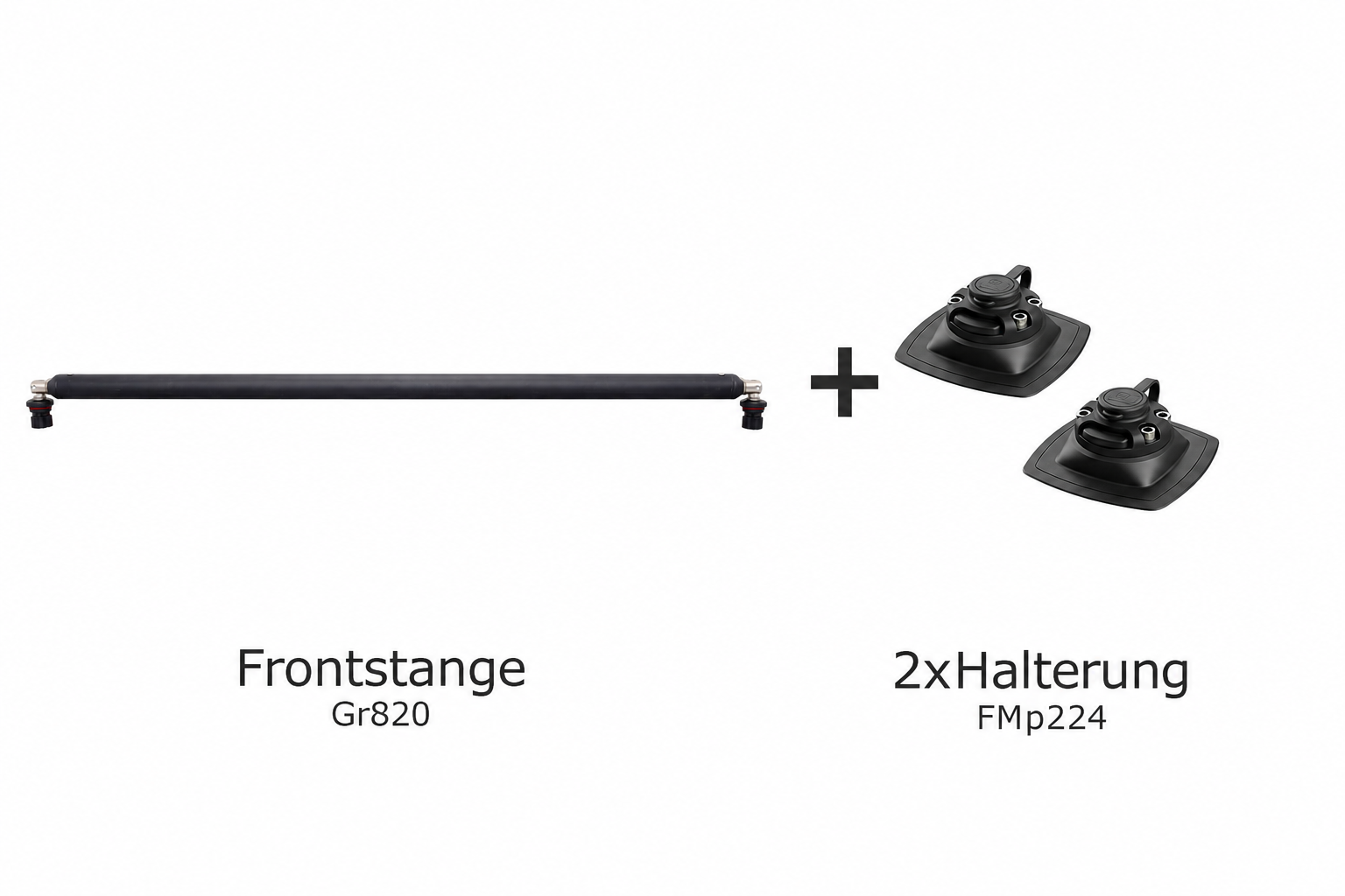 Set: Fasten Frontstange + 2x Halterung [PVC Basis] (110x110mm) Belly Frontbar
