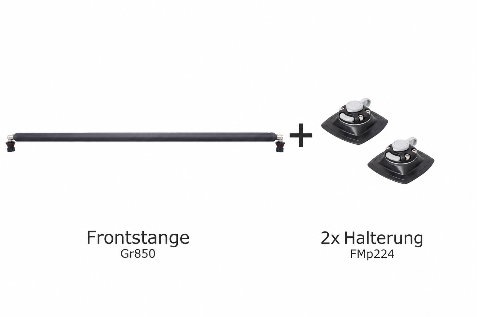 Set: Fasten Frontstange + 2x Halterung [PVC Basis] (110x110mm) Belly Frontbar