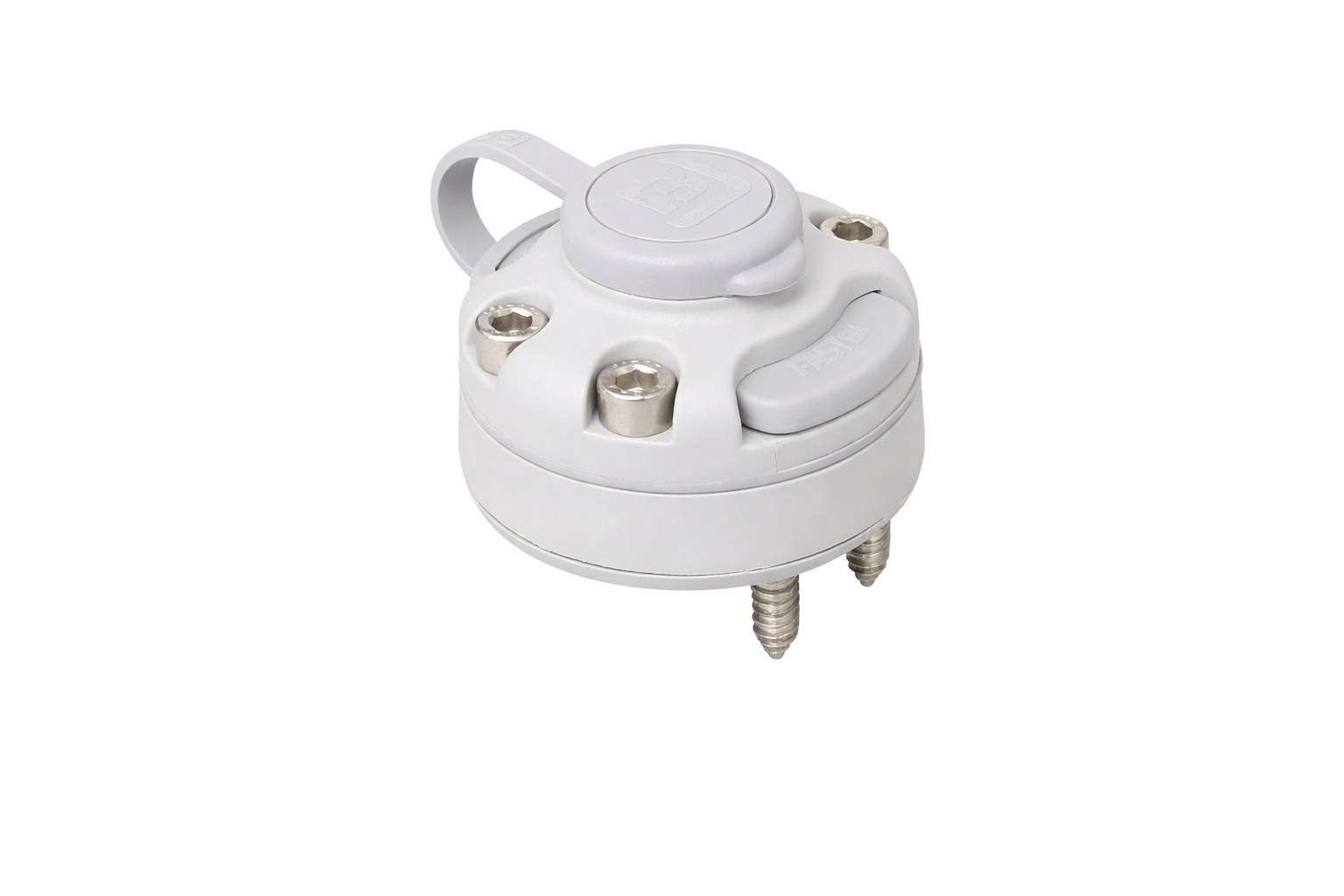 Fasten Halterung [Runde Basis] für Holz, Alu, Plastik & Gfk, Montage: Schrauben