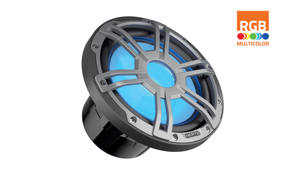 Hertz HMS 10 S4-LD-G.1 Marine-Subwoofer mit RGB-LED – Produktansicht 1