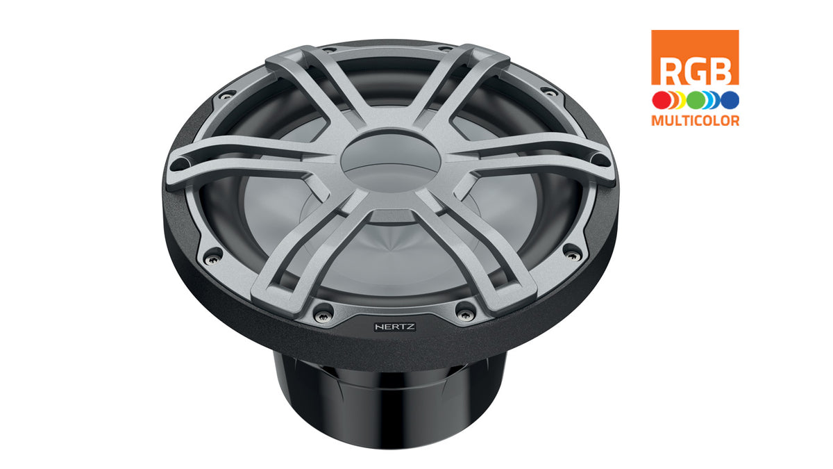 Hertz HMS 10 S4-LD-G.1 Marine-Subwoofer mit RGB-LED – Produktansicht 2