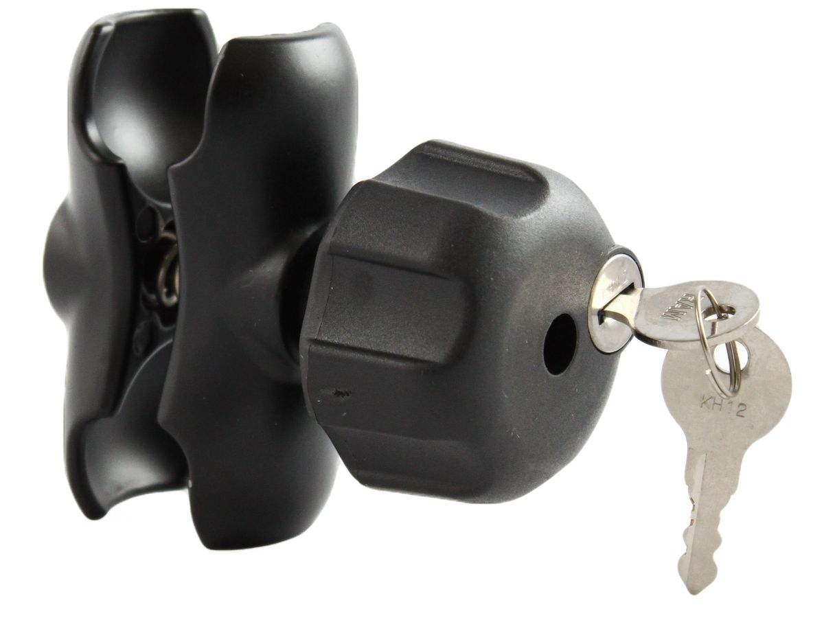 RAM Mounts Set - kurzer Verbindungsarm (ca. 90 mm) mit Sicherungsschloß, C-Kugel (1,5 Zoll), im Polybeutel – Produktansicht