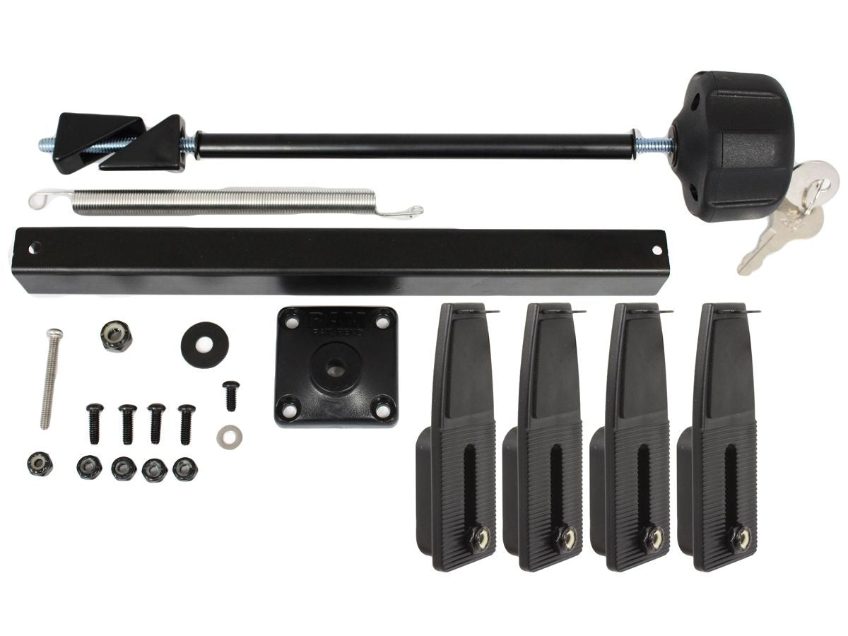 RAM Mounts Secure-N-Motion Sicherungs-Kit für Tough-Tray halter - Schloss, 4 flache Seitenarme – Produktansicht