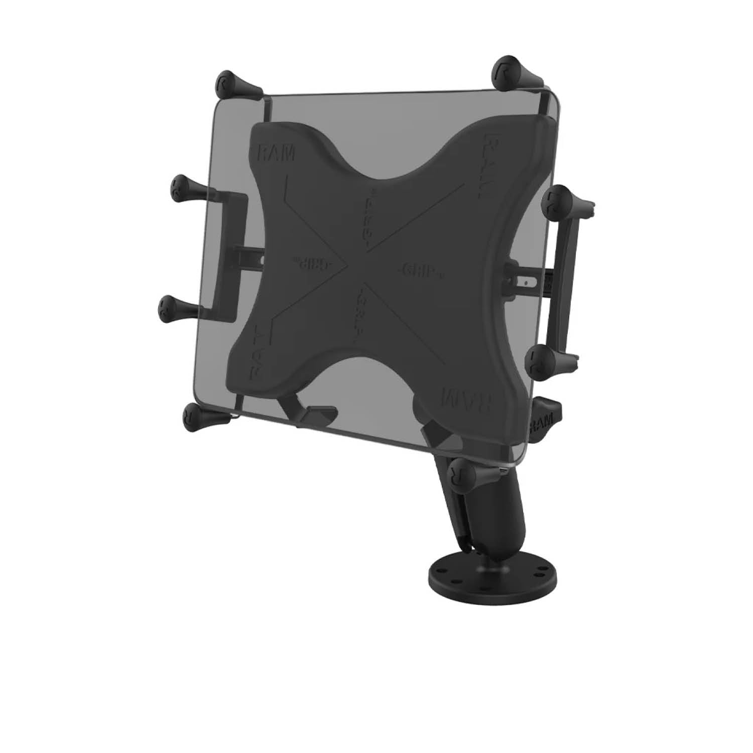 RAM Mounts X-Grip Aufbauhalterung für 12-13 Zoll Tablets - Runde Basisplatte - Langer Verbindungsarm - Runde Basisplatte (AMPS) - B-Kugel (1 Zoll) - Schrauben-Set – Produktansicht